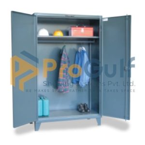 Industrial Uniform Cabinet with Full-Width Hanging Rod